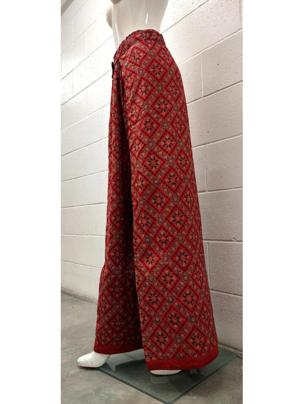 1960s 70s Wrap Pants Cotton Terracoa Handmade Bohi Hippie Pakistan 777 Mogul Ltd